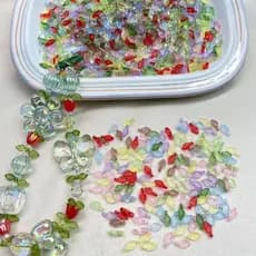 Mini Contas De Folha Verde Acrílica De 5 * 10 Mm Para Fazer Joias DIY