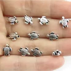 20 Pcs Liga De Prata Do Vintage Animal 9mm Sea Turtle Spacer Beads Para Fazer Jóias