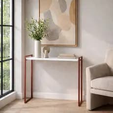 Aparador Bella Rose Gold 90cm Estilo Industrial – Mesa Console Sala/Entrada, Buffet Decorativo Elegante 90x30x76cm