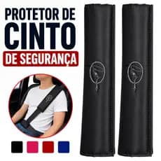 Capa Protetora de Cinto De Segurança Automotivo Com Velcro Bordado Terço Adulto e Infantil Serve em Qualquer Carro