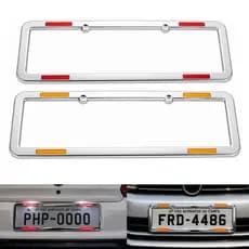 Suporte Moldura De Placa Com Refletores Para Carro Universal 40,5 x 13,5CM