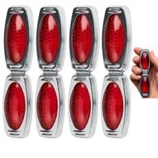 Kit 1/2/4 Protetor de Porta Automotivo Cromado Carro Refletor Olho De Gato Vermelho