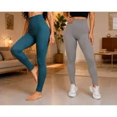calça legging canelada feminina para academia e ocasiões kit com 2 legging