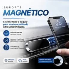 Suporte Magnético Automotivo CJ-50 Mini com Ímã Neodímio Ultra Potente – Compatível com Todos Celulares