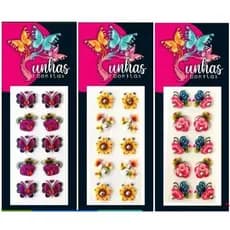 500 Cartelas de Adesivos de Unhas 3D Com Pedras Unhas Bonitas KA-500