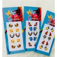 100 Adesivos Unhas 3d Com Jóias KAJ-10