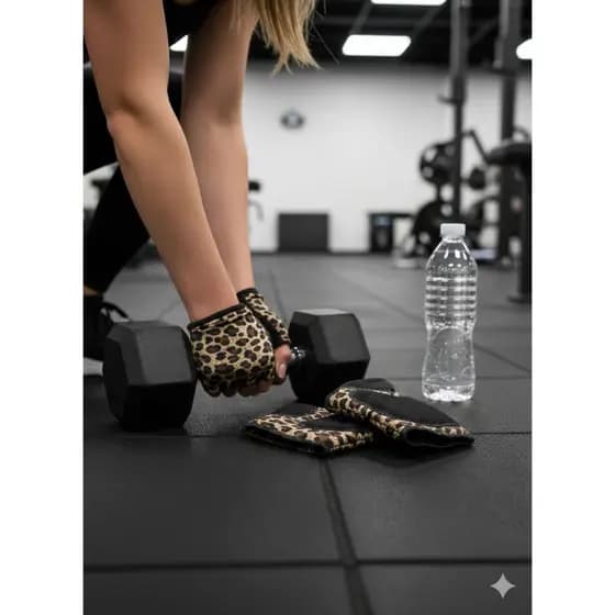Luva Crossfit Musculação Feminina Estampada - Protetor de Palma Anticalos Premium - Envio Imediato