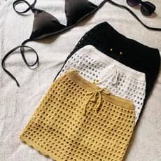Saída de Praia Saia Curta Canga Tricot Feminina