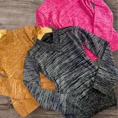 Kit 2 Blusas Feminina Tricô de Frio Gola V Suéter Casaquinho Básico