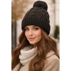 Touca Feminina de Tricot Gorro Inverno C/ Pompom