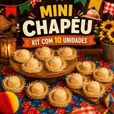 10 Mini Chapeuzinho Chapéu Palha Festa Junina Decoração