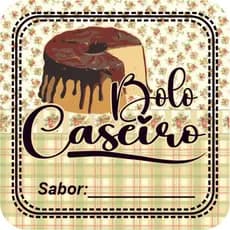 50 100 150 200 UNIDADES ADESIVO ETIQUETA TAG EMBALAGEM QUADRADO 3,5CMX3,5CM BOLO CASEIRO GOURMET  MODELO 14 A PROVA DE AGUA  AUTO ADESIVA UNIDADES PARA EMBAGENS CAIXAS SAQUINHO PAPEL TERMICO POTES E POTES DE GELADEIRA