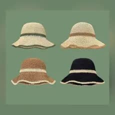Chapéu Bucket de Crochê Feminino Verão Praia Dobrável Aba Ondulada Várias Cores