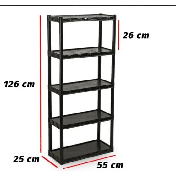 Estante modular preta organizadora com 5 prateleiras ( com pezinhos) cód:872