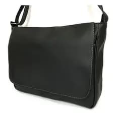 Bolsa Unissex Carteiro Pasta Tiracolo Masculino Couro Sintético Preto