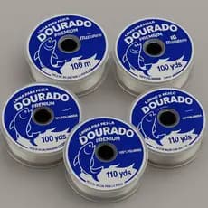Kit Com 5 Unidades de Linha De Pesca Monofilamento Dourado Premium 100 metros
