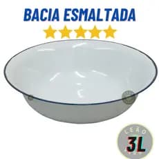 Bacia Esmaltada Branca Milla 3 litros