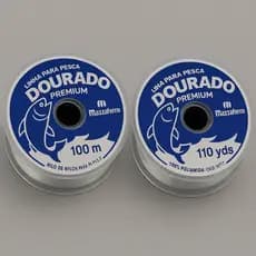Kit Com 2 Unidades de Linha De Pesca Monofilamento Dourado Premium 100 metros