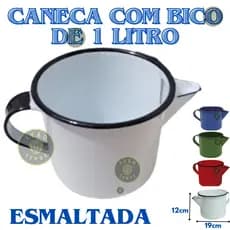 Caneca Esmaltada de 1 Litro com Bico e Alça Caneca Fervedor Retro brasil