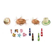 Kit Chapéu c/ Gravata E Remendo Colante Roupa Festa Junina