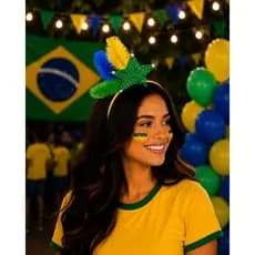 Tiara Do Brasil, E Cores Com Fitas Estrelas