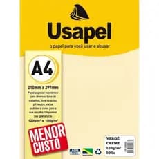 PAPEL VERGE A4 120G C/ 50 FOLHAS CREME - USAPEL