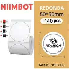 Etiqueta Redonda 50x50mm Branca (140un) Niimbot B1/b21/b3s