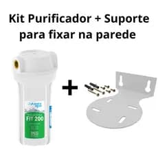 Kit Purificador de Água FIT 200 Rosca Metal 1/2" + Suporte Em Metal Para Fixar Na Parede.