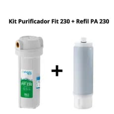 Kit Purificador de Água FIT 230 9.3/4'' Rosca Metal 1/2" + Refil PA 230 Planeta Água