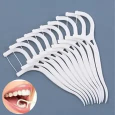 Kit Até 600 Fio Dental Em Forma De Arco Haste Ultra Fina  De Limpeza
