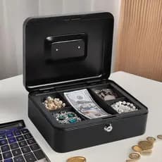 Cofre Metal Cash Box Tamanho Proteja Seu Dinheiro Jóias Segurança
