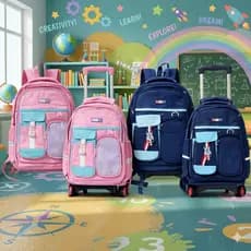 MOCHILA INFANTIL 2 EM 1 MENINO MENINA AZUL ROSA ESCOLA PASSEIO VIAGENS
