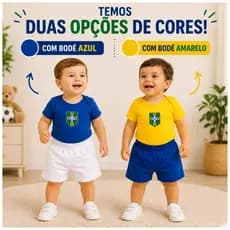 ROUPA DO BRASIL COPA DO MUNDO BEBE CONJUNTO 2 PEÇAS