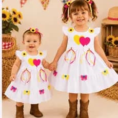 VESTIDO NOIVINHA CAIPIRA INFANTIL CRIANÇA BEBE DE1 A 4 ANOS