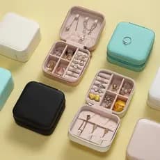 KIT 12 pcs Porta Jóias Portátil  Caixinha Bolsa de Armazenamento Colar Brincos Anéis