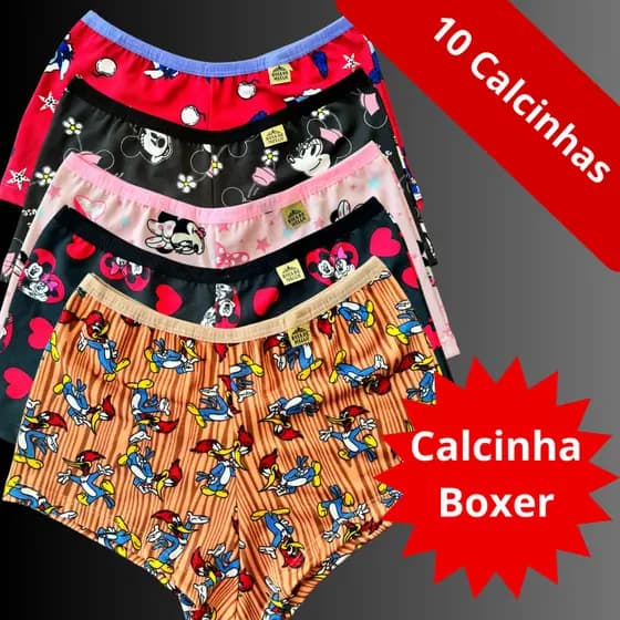 Kit Calcinha Plus Boxer Shortinho Cueca Feminina Conforto Não Marca Roupa Qualidade Premium