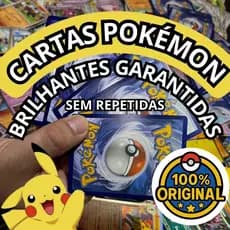 Cartas Pokémon Originais TCG Lote de 20, 50 ou 100 - Sem Cards Repetidas Com Brilhantes Foil Copag