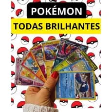 Cartas Pokémon Todas Shiny Brilhantes Sem Repetir Foil Originais Holográficas TCG