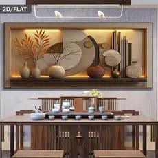 Quadro Decorativo Grande 115x70cm  Vaso flores Amarronzado  Sala,Quarto,Copa,consultório,escritório,hall