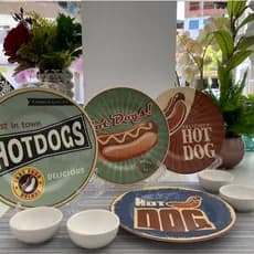Kit Louça Hot Dog Alleanza 8 Peças - 4 Pratos e 4 Molheiras
