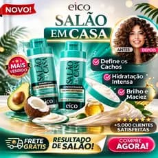 Kit Eico Cachos Definidos Salão em Casa Shampoo + Condicionador + Máscara Hidratação Intensa
