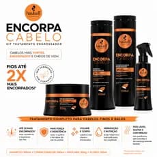 Kit Haskell Encorpa Cabelo Máscara 300g + Fluido Engrossador 120ml | Volume, Força e Fios Mais Encorpados