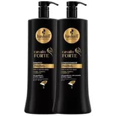 Kit Haskell Cavalo Forte Shampoo + Condicionador 1L Original Crescimento Capilar Biotina Pantenol Queratina