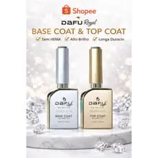 Base Coat + Top Coat DAFU Royal Sem HEMA/TPO 12ml | Extra Brilho, Alta Durabilidade e Secagem UV/LED