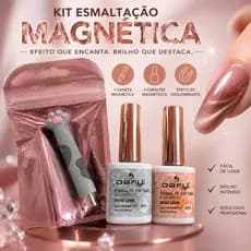 Kit 2 Esmaltes Magnéticos Gel UV LED + Caneta  Profissional