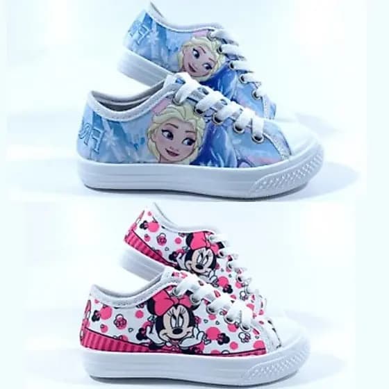 Kit 2 Tênis Infantil Feminino Casual Menina Personagens Confortável