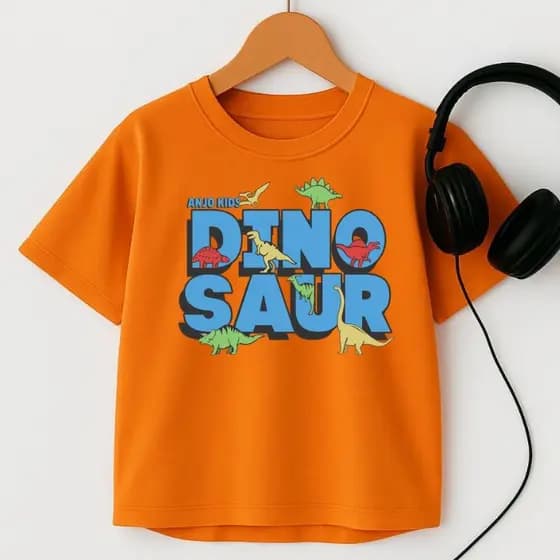 Camiseta Menino Oversized Manga Curta Verão Dinossauro T-Rex Dino