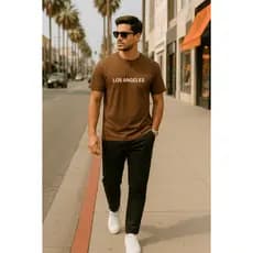 Camiseta  Tradicional Manga Curta Masculina - Los Angeles | Premium Algodão 100%