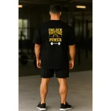 Camiseta Oversized Masculina Unlock Your True Power | Premium | Estilo Street Fitness