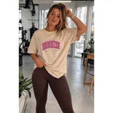 Camisetão Oversized Feminino Brooklyn Pink | 100% Algodão | Estilo Urban Chic